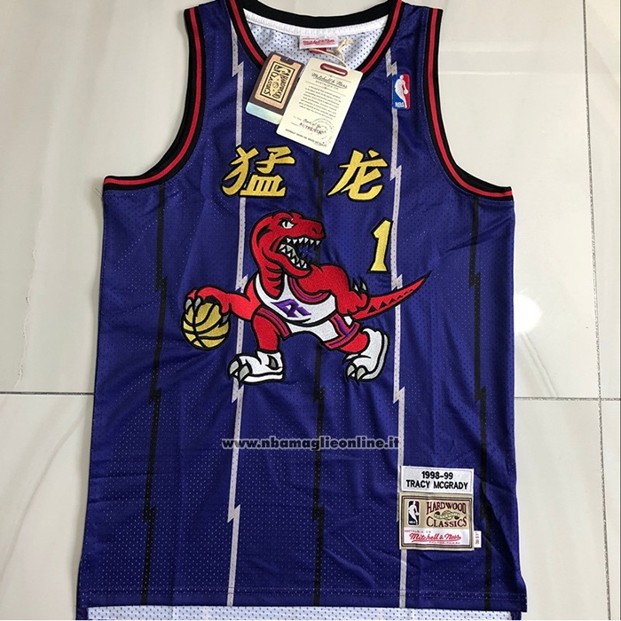 Maglia Toronto Raptors Tracy McGrady #1 Mitchell & Ness 1998-99 Viola